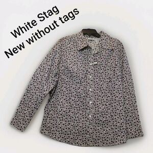 White Stag Women Button-Up Collared Shirt Long Sleeve Floral Print Blouse NEW 2X